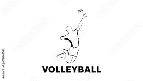 Volleyball logo vector isolated on white background, illustration Vector EPS 10, can use for Volleyball Championship Logo