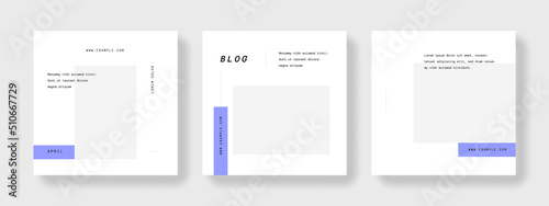 Minimalist business social media, clean and editable layouts for instagram and facebook, square templates for company, corporate graphic with place for photos