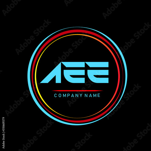 AEE,A E E Alphabet Letter Design With Creative Circle ,A EE Letter Logo Design, AEE Letter Logo Design On Black background, business and company, letter logo design for company photo