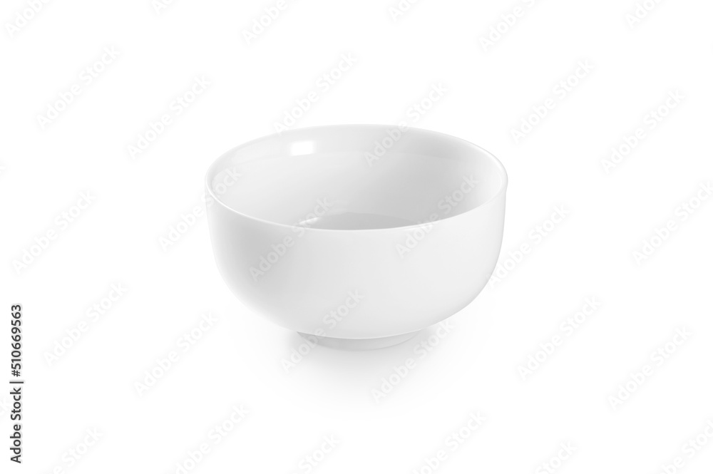 Simple white empty round bowl, isolated on white background Simple white empty round bowl, isolated on white background