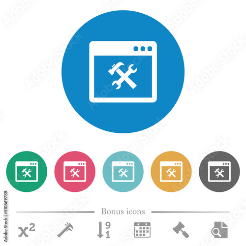 Application tools flat round icons