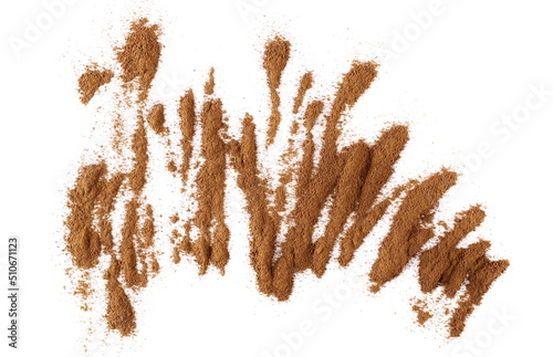 Cinnamon powder isolated on white 