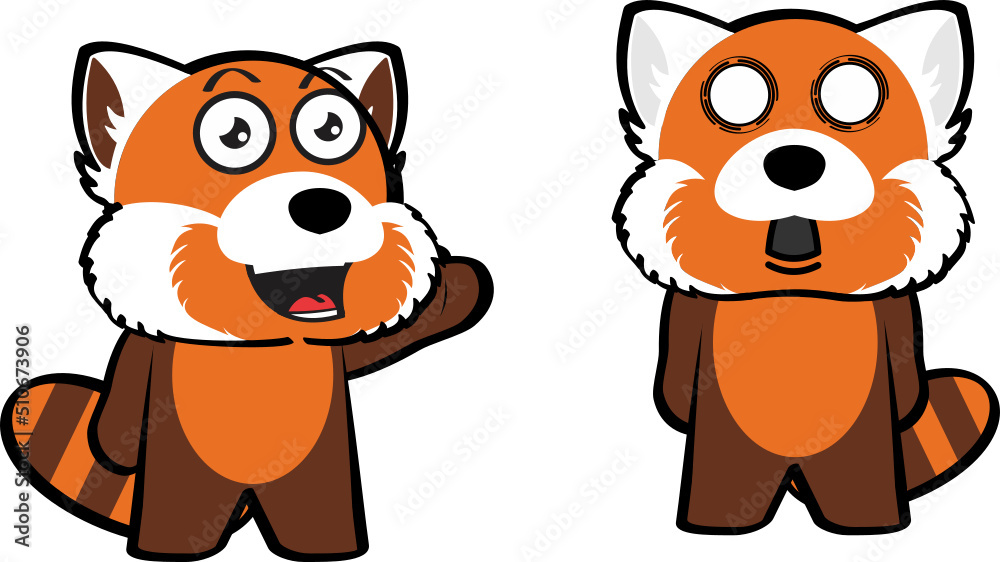 red panda cartoon expressions pack illustration in vector format red panda cartoon expressions pack illustration in vector format