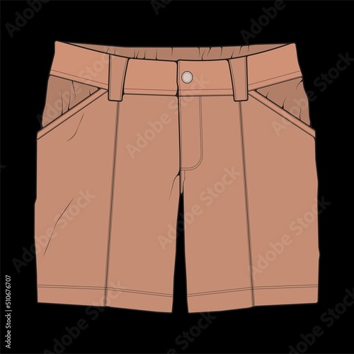 short pants color block drawing vector, short pants in a sketch style, trainers template, vector Illustration.
