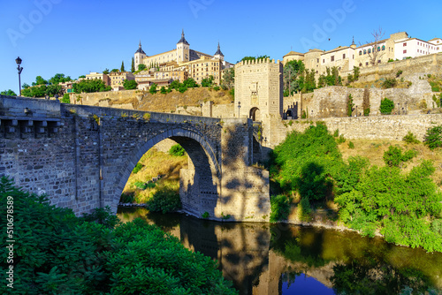 Medieval city of Toledo next to the Tagus River  Unesco heritage.