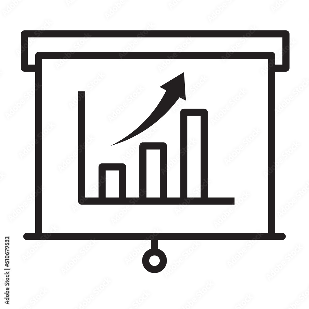 Presentation vector icon, infographic chart symbol. Presentation vector icon, infographic chart symbol.