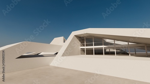 3d rendering architecture background building geometric shape