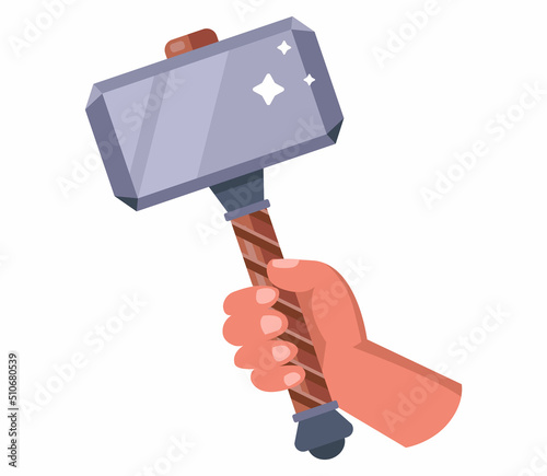 iron war hammer. Thor's ax of the god of war. flat vector illustration.
