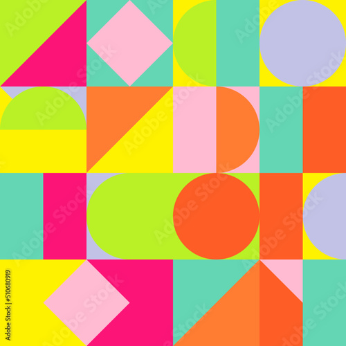 Seamless pattern with colorful geometric shapes