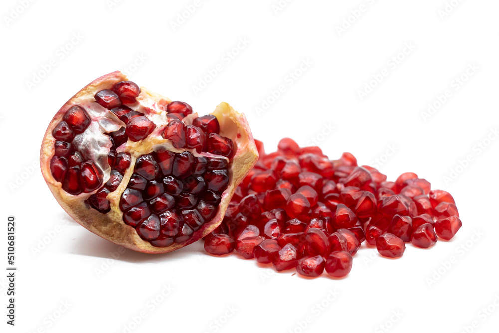 Pomegranate on a white background.food and fruit concept with clipping path Pomegranate on a white background.food and fruit concept with clipping path