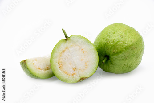 Slices Guava isolated on the white background,
