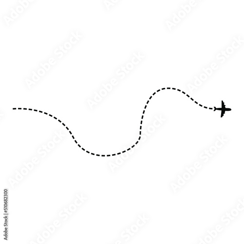 Airplane icon vector . Route illustration sign. flight symbol. travel logo.