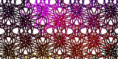 Light Pink, Yellow vector background with wry lines.