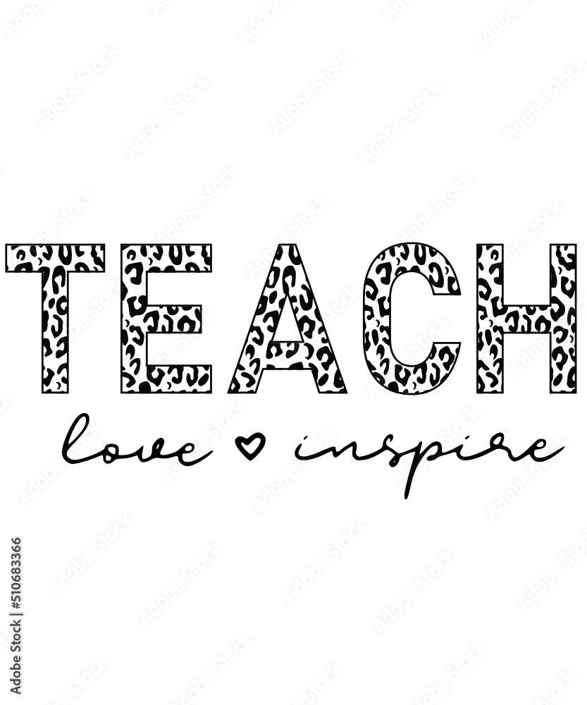 Teach Love Inspire Half Leopard svg png, teacher love inspire svg, teacher leopard cheetah print svg png, Virtual Teacher, Funny Teacher svg

