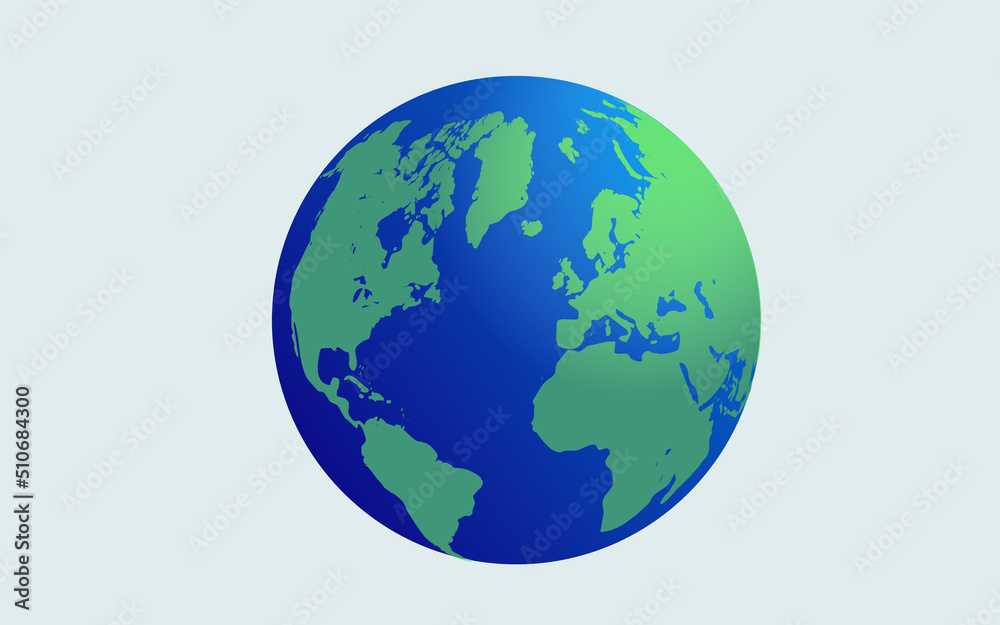 Vector earth - Illustration of the world with map and light background