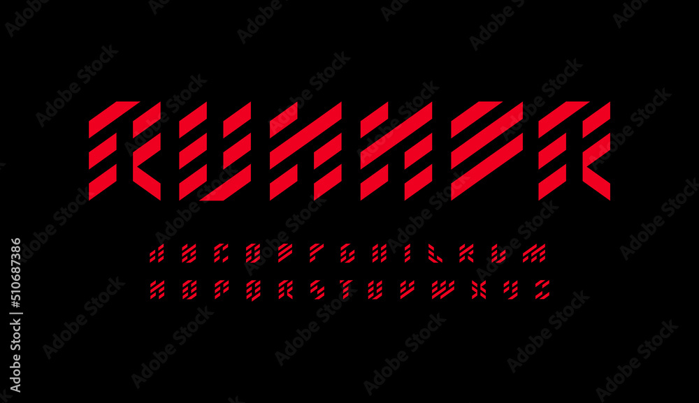Runner font alphabet letters. Geometric monogram logo typography. Sole ...