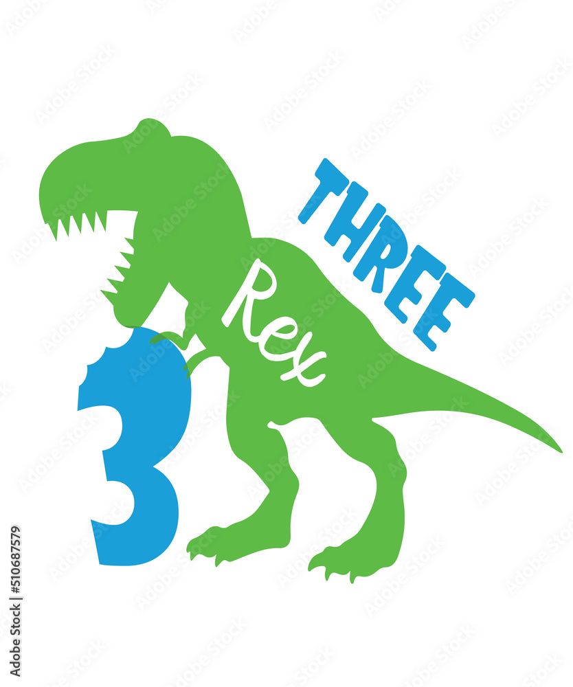 3rd Birthday dinosaur svg three rex svg 3rd Birthday Svg 3