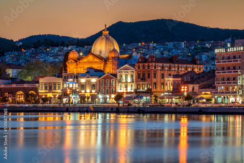 A beautiful evening in the port of Lesbos