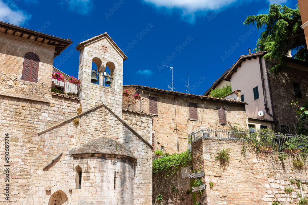 Medieval church in the historic center of Perugia, Umbria Italy