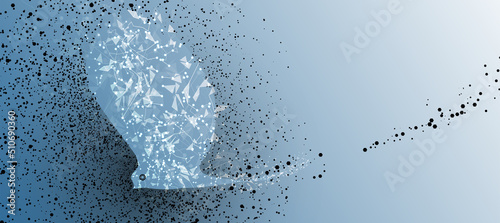 Quantum processing. Deep learning artificial intelligence. Future new technology  for business or science presentation