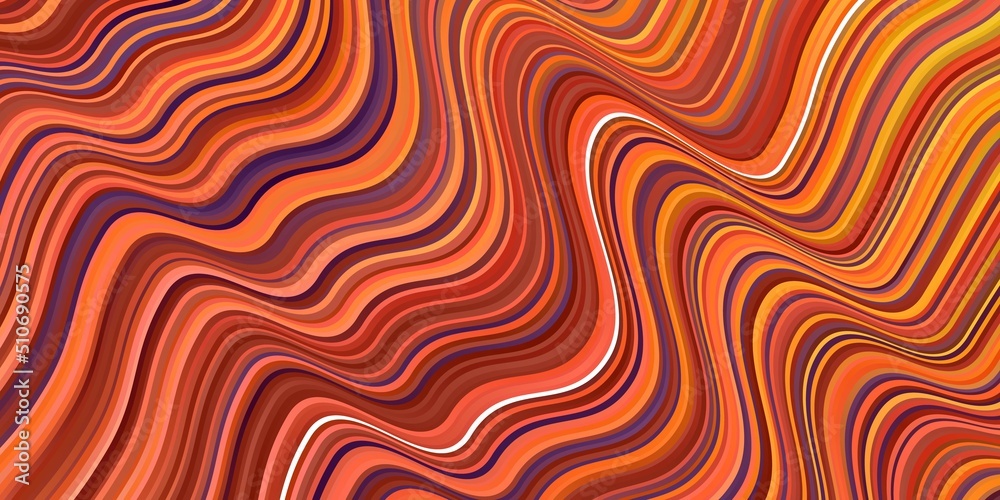 Light Multicolor vector pattern with curved lines.