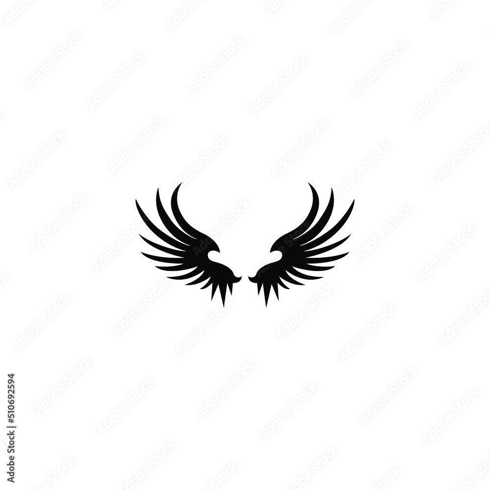 Fototapeta premium vector illustration of wings for icons, symbols or logos 