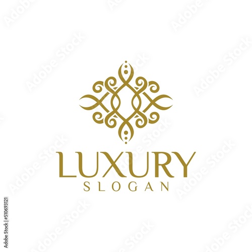 Abstract mandala flower swirl logo icon vector design.