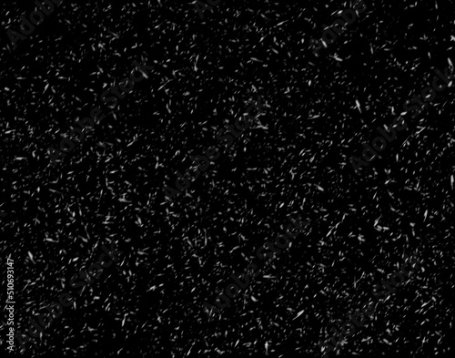 Christmas background, white snow on black background for edit photo.Falling Snow down On The Black Background.