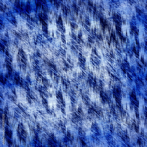  Indigo blue mottled grunge wash linen print pattern. Modern nantucket distressed fabric textile effect background in nautical maritime style. Masculine tie dye worn home deco fashion batik design