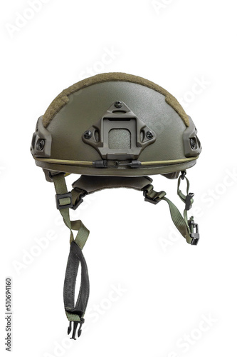 Military tactical helmet isolated on white.