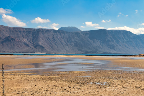 scogliera, Lanzarote, spiaggia, mare, sabbia, paesaggio, acqua, cielo, oceano, natura, costa, estate, viaggiare, baia, isola, costa, nube, fiume, basso, barca, El Rio, La graciosa, canarias, spagna, 