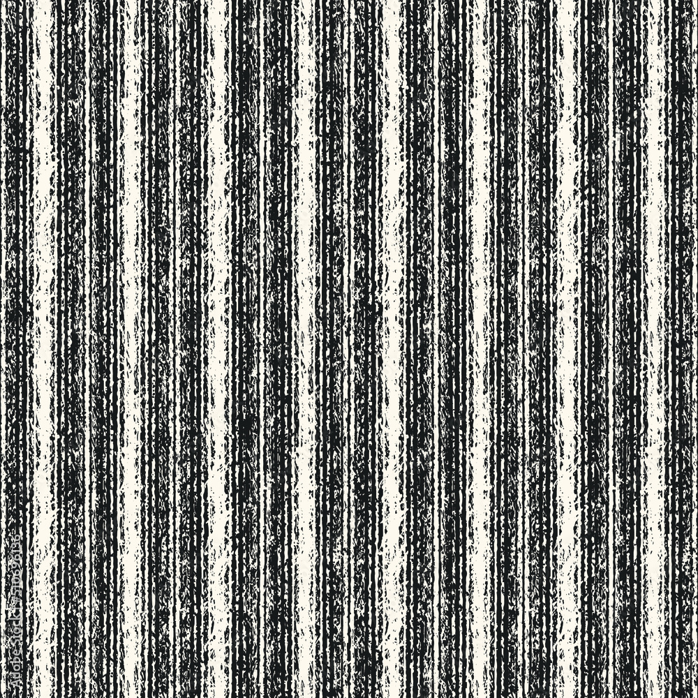 Monochrome Distressed Canvas Textured Striped Pattern
