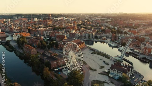 aerial view of the  gdansk city