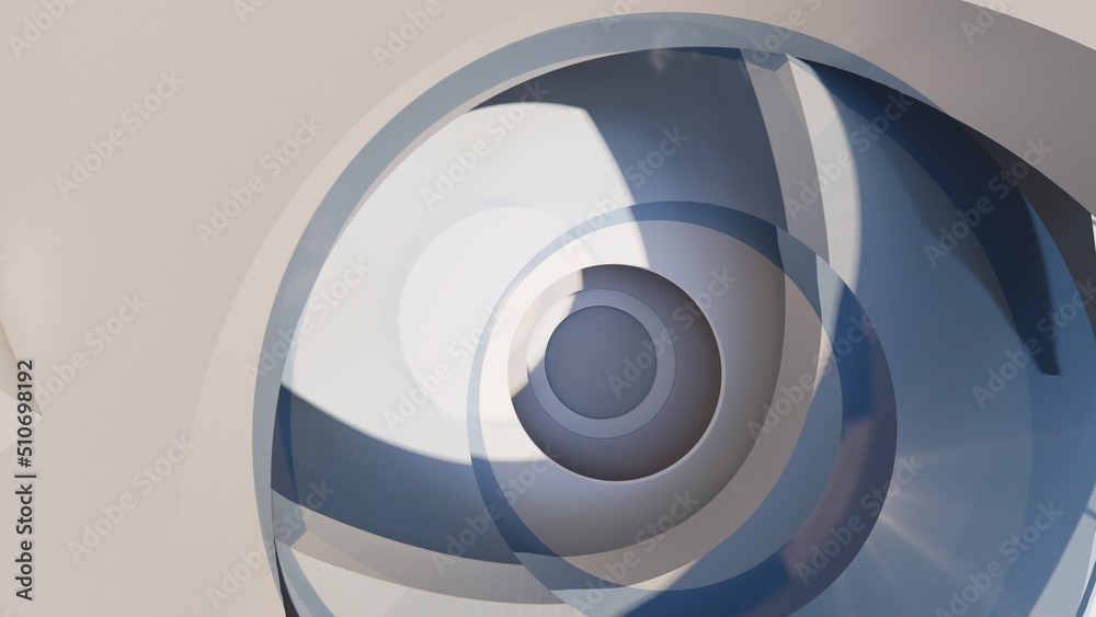 Fototapeta premium Architecture background spiral concrete floor 3d render