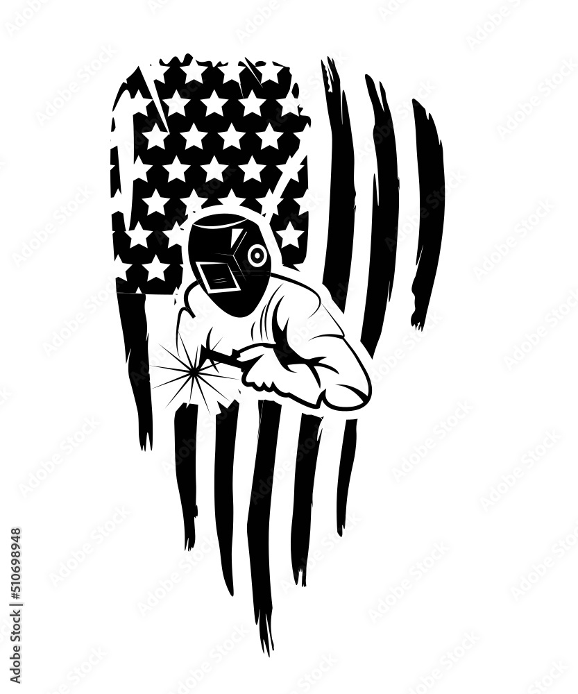 Vetor de welder svg, welder flag svg, welder american flag, welder usa