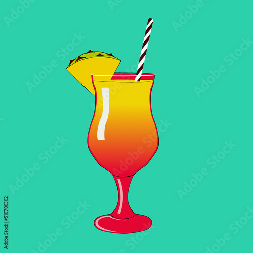 glass of pineapple cocktail