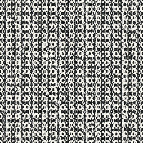 Monochrome Irregularly Woven Textured Checkered Pattern