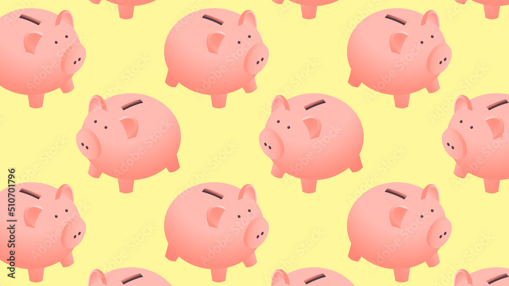 Flat pink piggy box. Piggy bank or money box Flat pink piggy box. Piggy bank or money box