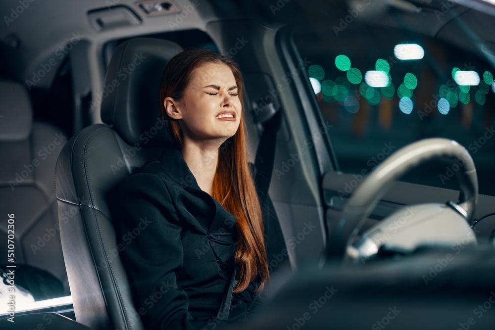 Crying In Car a frustrated, emotional, crying woman sits behind the wheel of a car ...