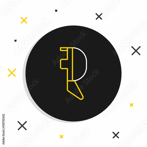 Line Fencing helmet mask icon isolated on white background. Traditional sport defense. Colorful outline concept. Vector