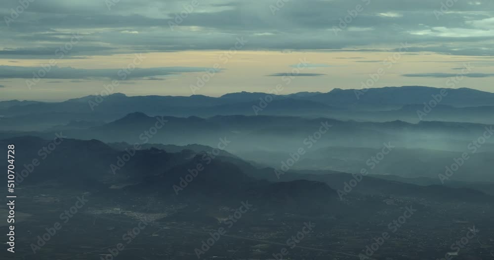 Panorama from the window of a flying plane Panorama from the window of a flying plane