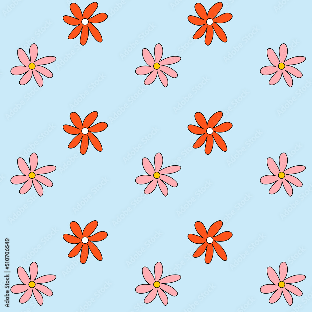 Pattern groovy trippy daisy. 70s, 80s 90s vibes