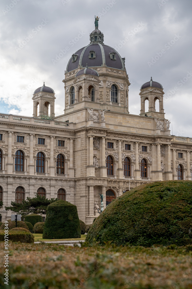 Capital of Austria Vienna, architectural and decoration elements of buildings in central part of city