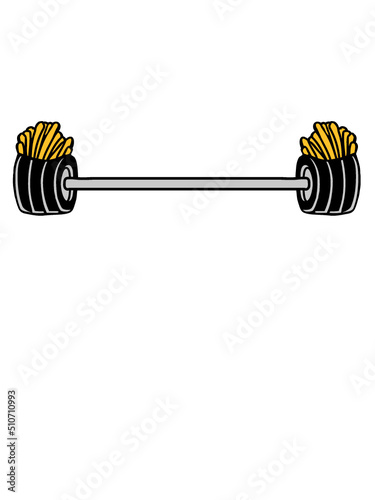 Gewichtheben Pommes Frites Bodybuilder 