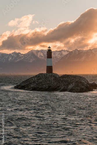 Sunset on Lighthouse from the end of the world Ushuaia, Tierra del Fuego - Patagonia Argentina