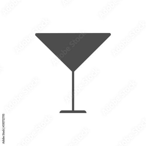 cocktail glass on isolated white background