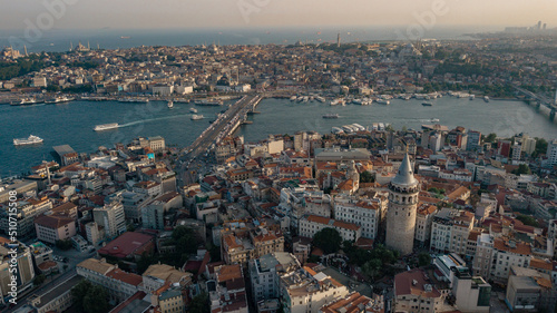 Canvas Print Aerial view of Istambul, with Galata Tower