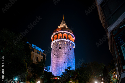 Galata Tower at night photo