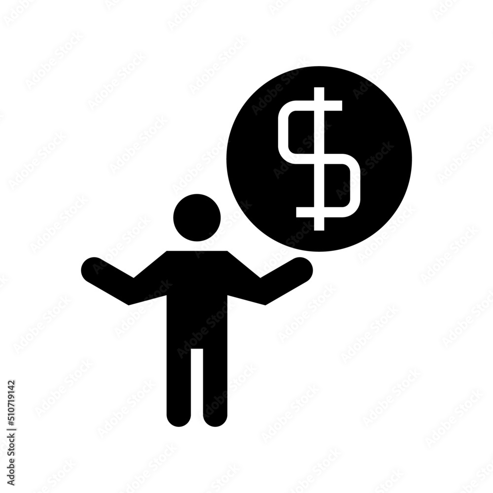 dollar broker icon or logo isolated sign symbol vector illustration - high quality black style vector icons
