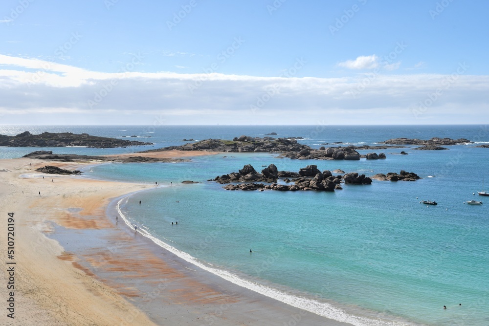 A beautiful beach at Tregastel in brittany-France A beautiful beach at Tregastel in brittany-France